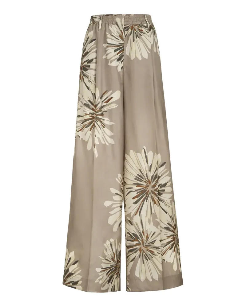 Brunello Cucinelli bloom-print palazzo pants - Nude Nude