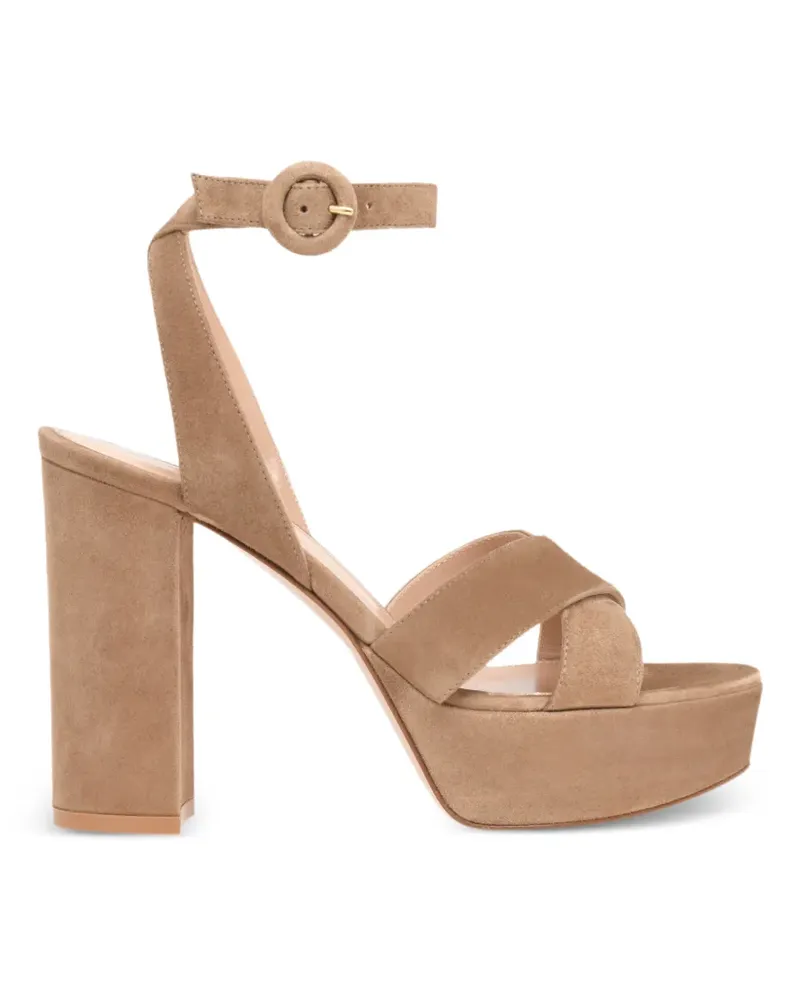 Gianvito Rossi Sabrina Plateau-Sandalen mit Schnallenband - Nude Nude