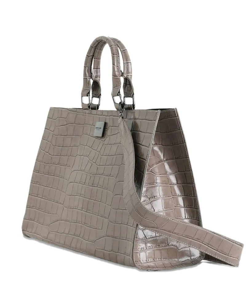 MARC ELLIS Irida crocodile-effect tote bag - Nude Nude