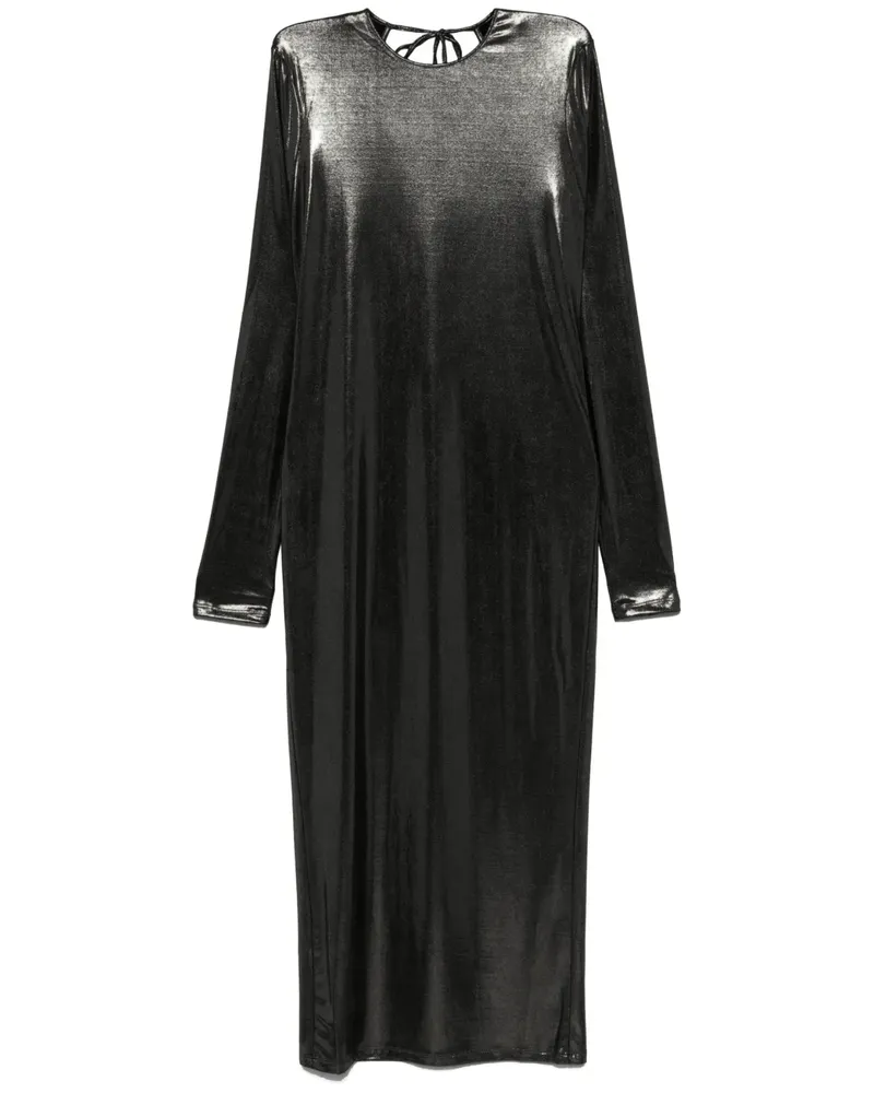 Patrizia Pepe Laminiertes Midikleid - Schwarz Schwarz