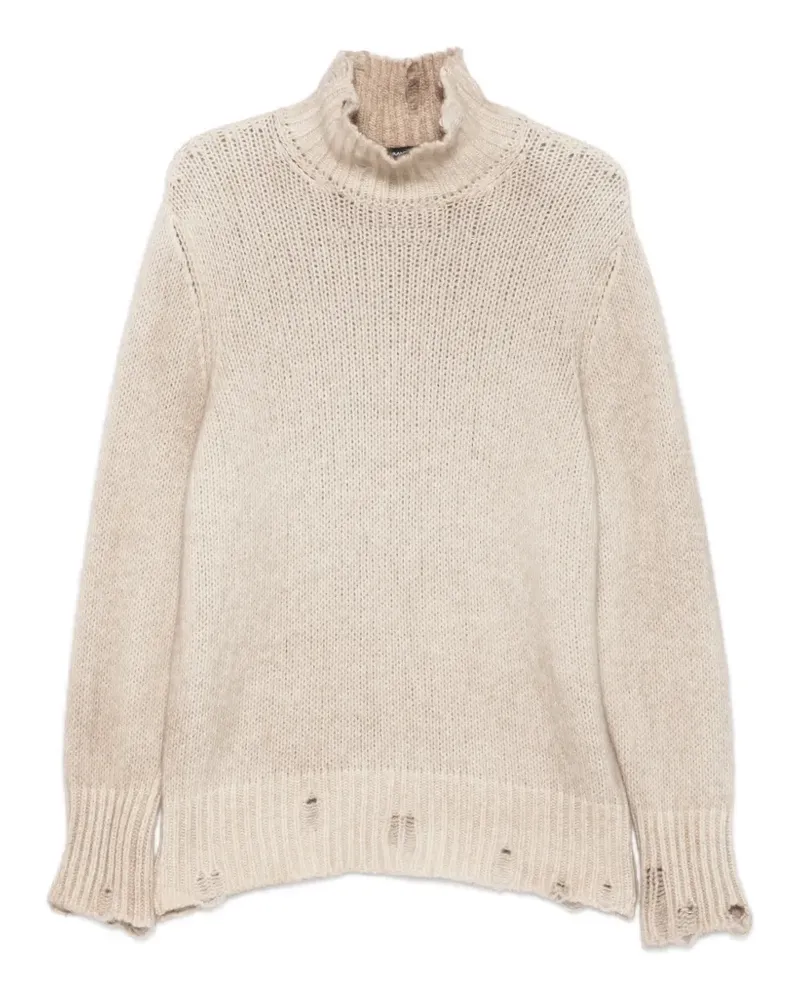 Avant Toi distressed roll-neck sweater - Nude Nude