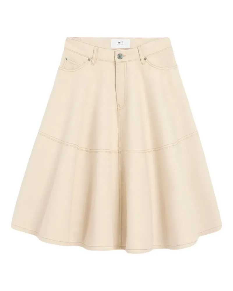 AMI Paris Klassischer Midirock - Nude Nude