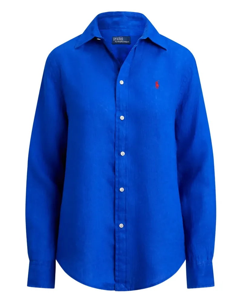 Ralph Lauren Leinenhemd mit Logo-Stickerei - Blau Blau
