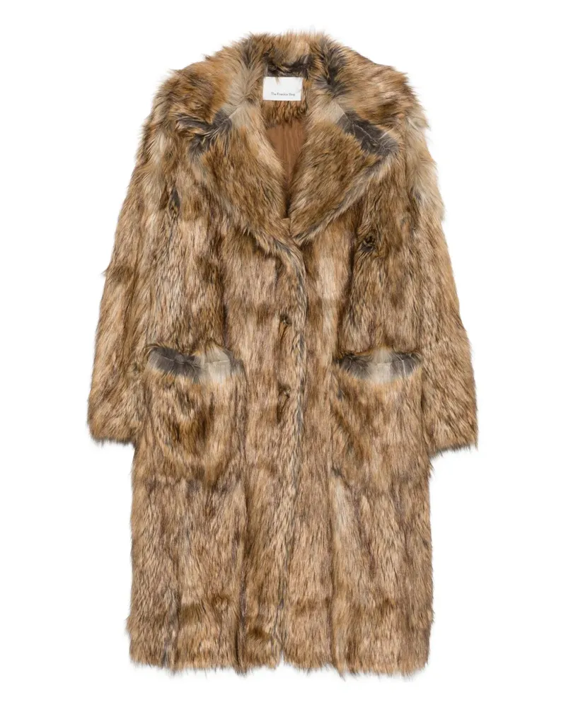 FRANKIE Shop Rella Mantel aus Faux Fur - Braun Braun
