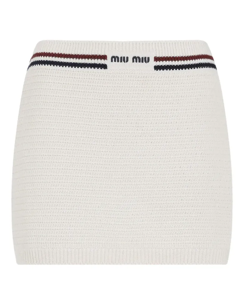Miu Miu Gestrickter Minirock - Weiß Weiß