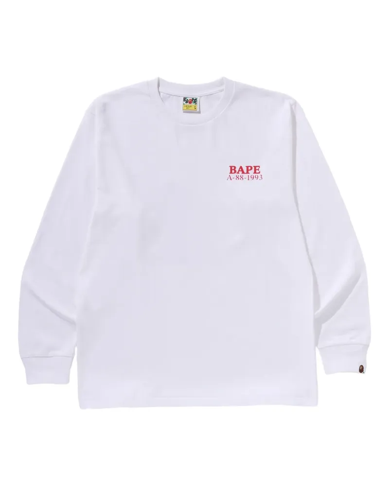 BAPE Langarmshirt mit grafischem Print - Weiß Weiß