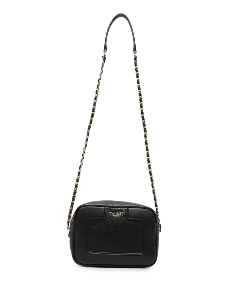 Twin-Set Schultertasche mit Logo - Schwarz Schwarz