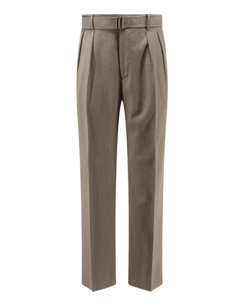 Tagliatore Nevil belted pleated trousers - Nude Nude