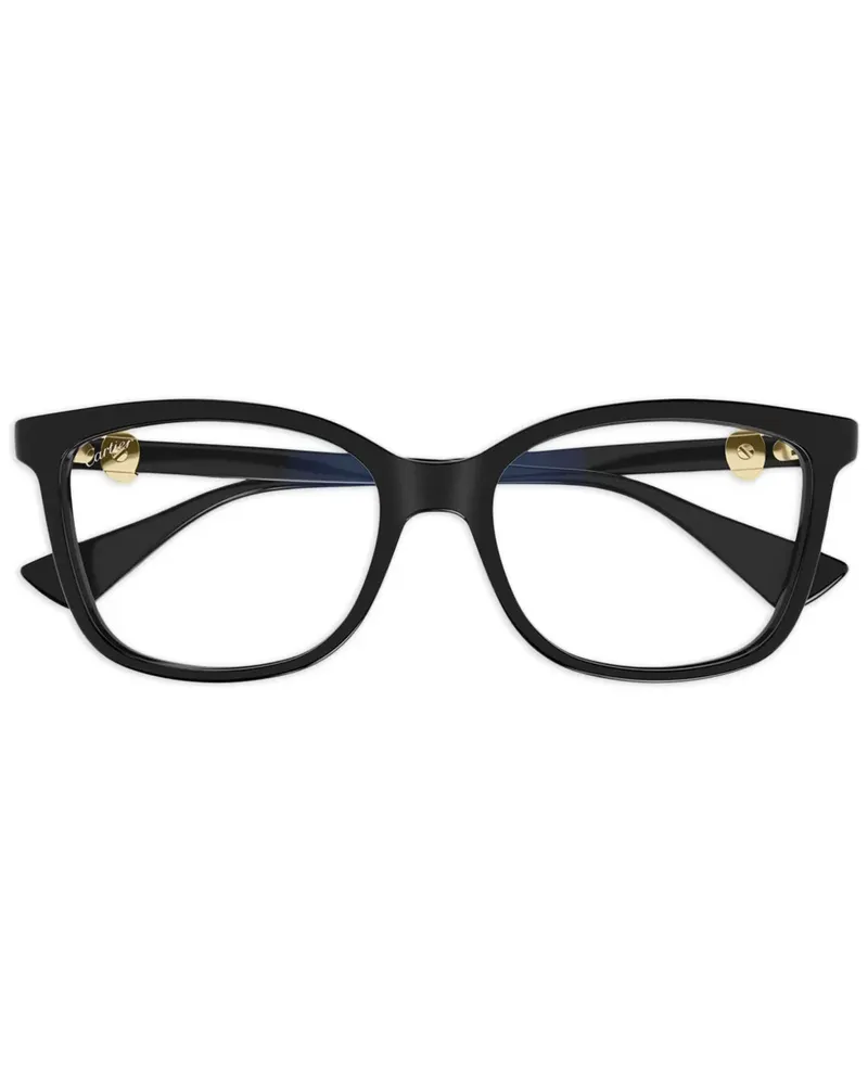 Cartier Cat-Eye-Sonnenbrille mit Logo-Schild - Schwarz Schwarz