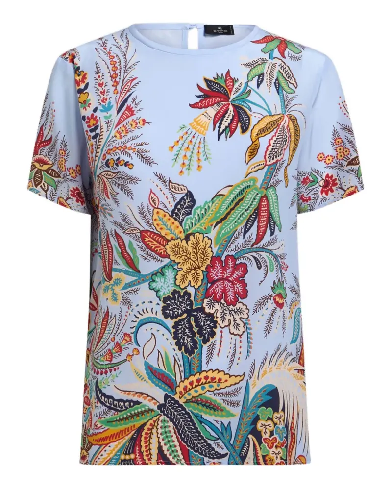 Etro T-Shirt mit Paisleymuster - Blau Blau