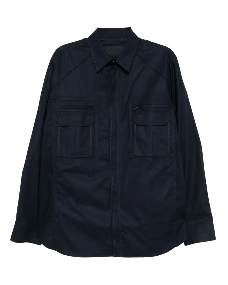 JUUN.J Military Hemd mit Reißverschluss - Blau Blau