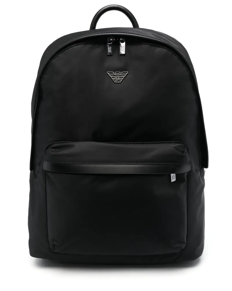 Emporio Armani Rucksack mit Logo-Schild Schwarz