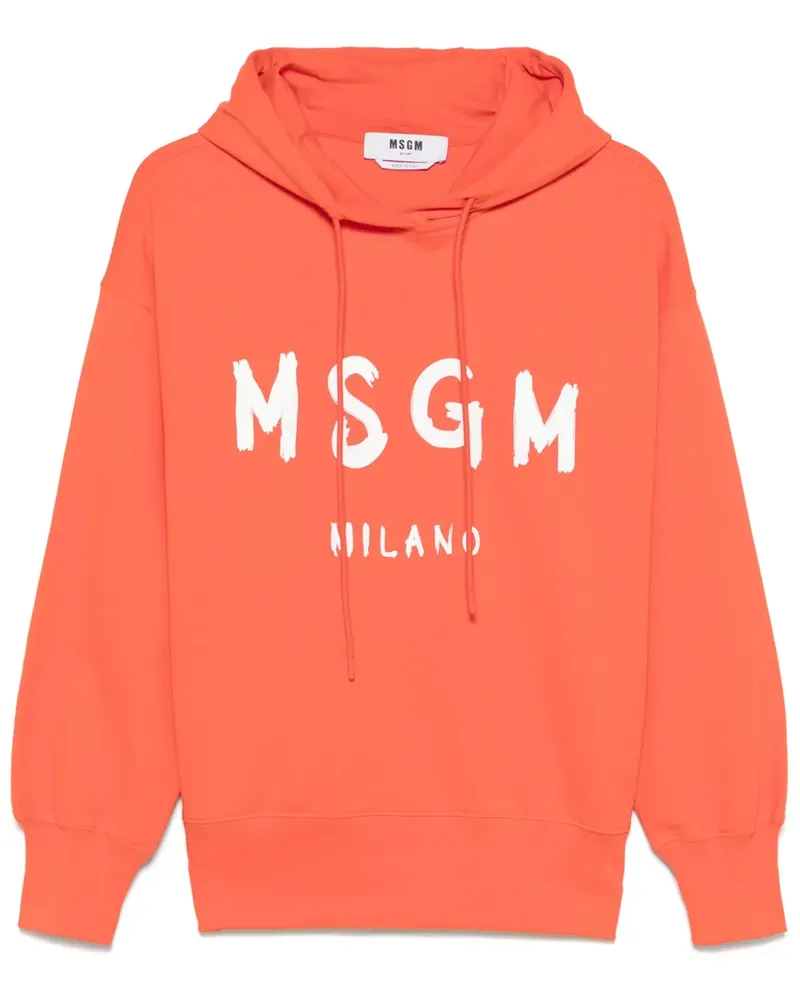 MSGM Hoodie mit Logo-Print - Orange Orange