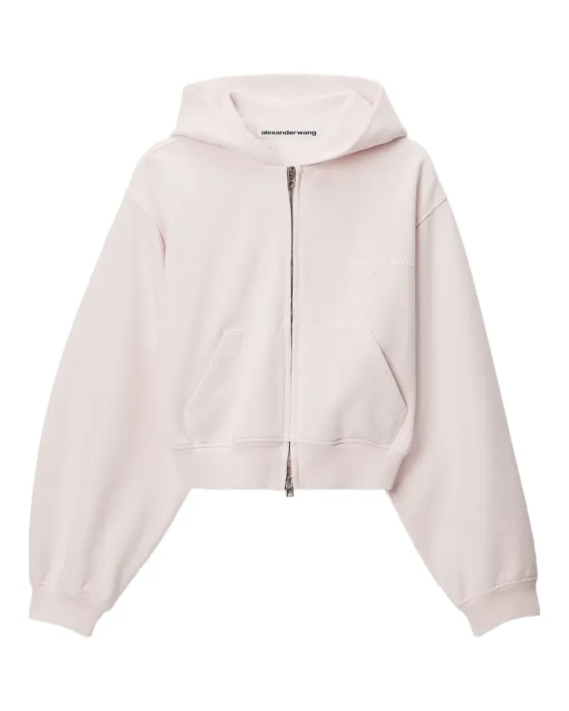 Alexander Wang zip-up hoodie w/ logo print - Rosa Rosa