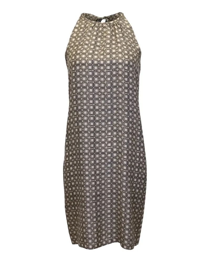 Max Mara geometric-print halter dress - Nude Nude