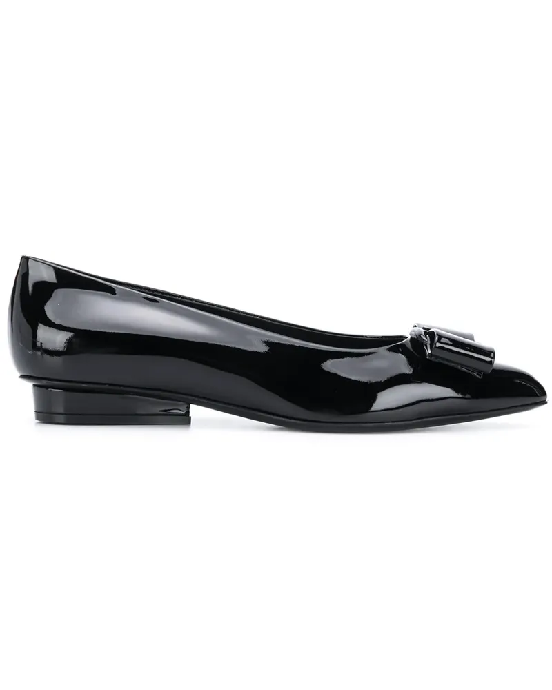 Ferragamo Ballerinas mit Schleife - Schwarz Schwarz