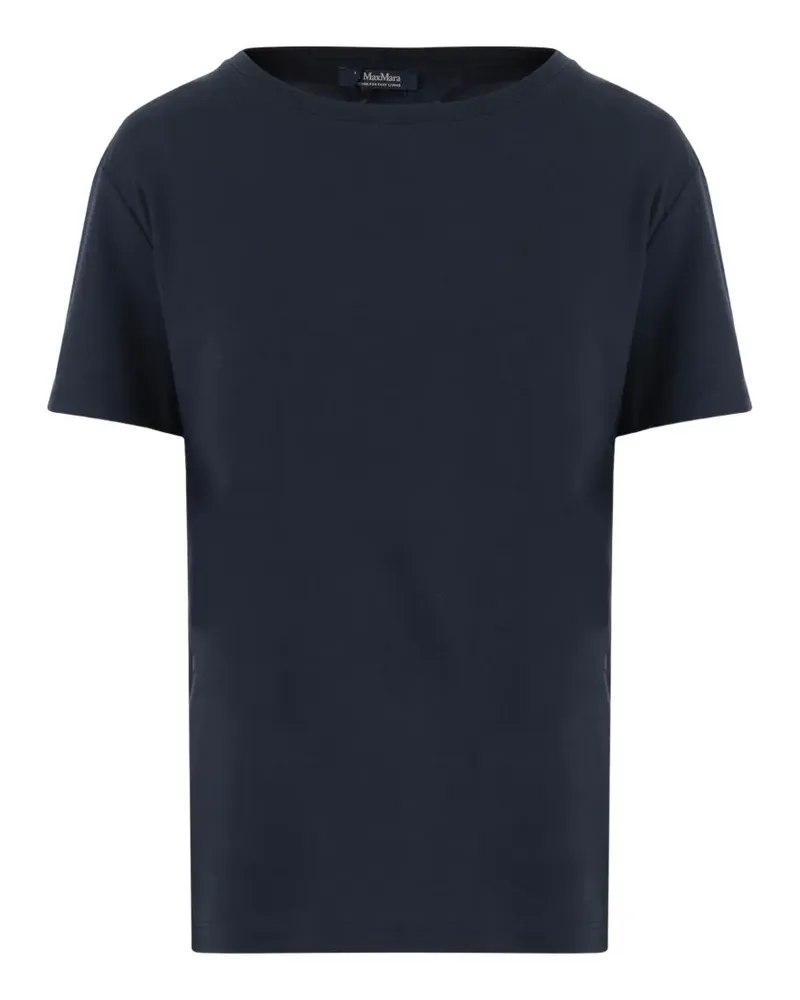 Max Mara Max Mara logo-embroidered T-shirt - Blau Blau