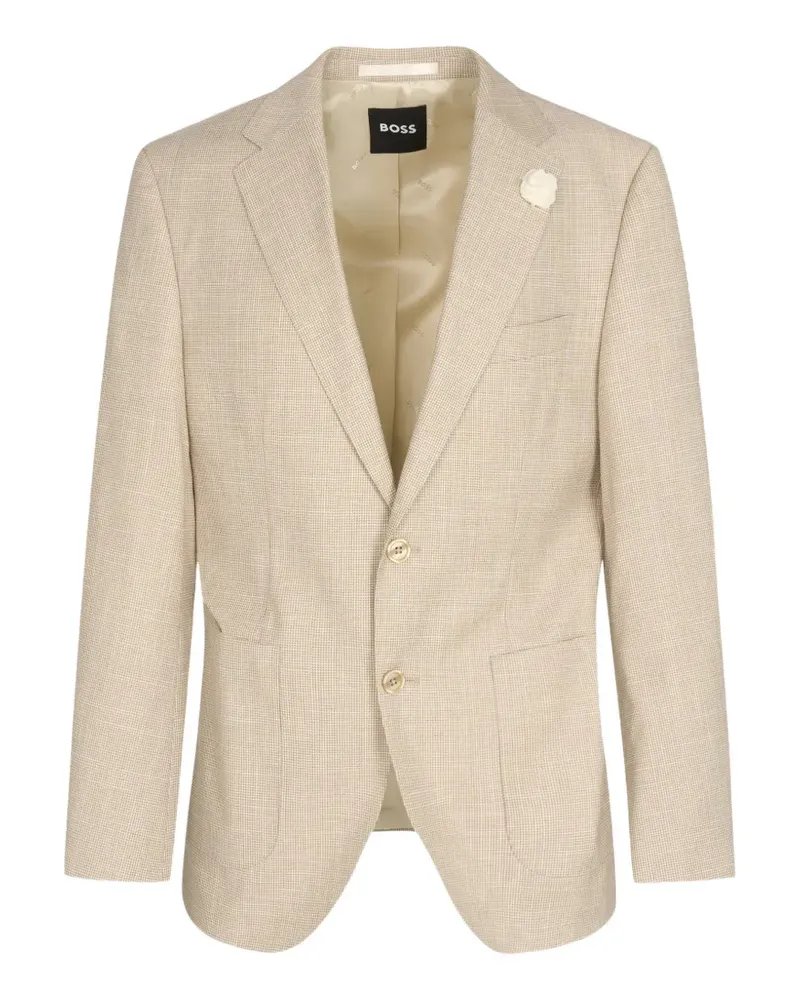 HUGO BOSS Sakko mit Mikro-Check und fallendem Revers - Nude Nude