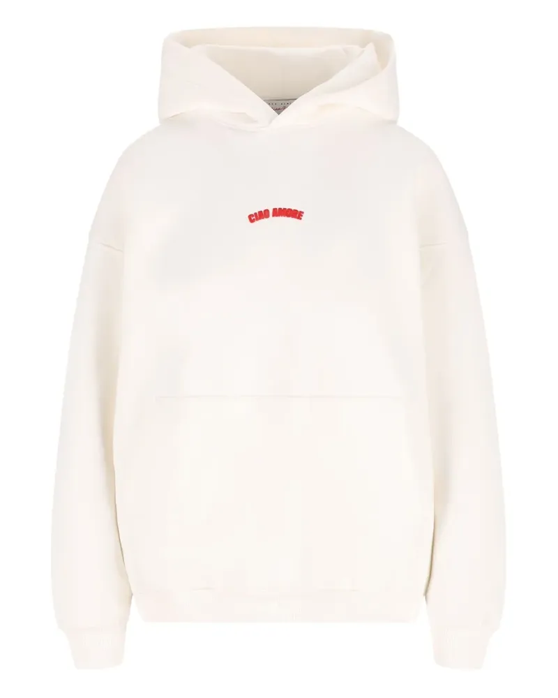 Giada Benincasa Hoodie mit Ciao Amore-Stickerei - Weiß Weiß