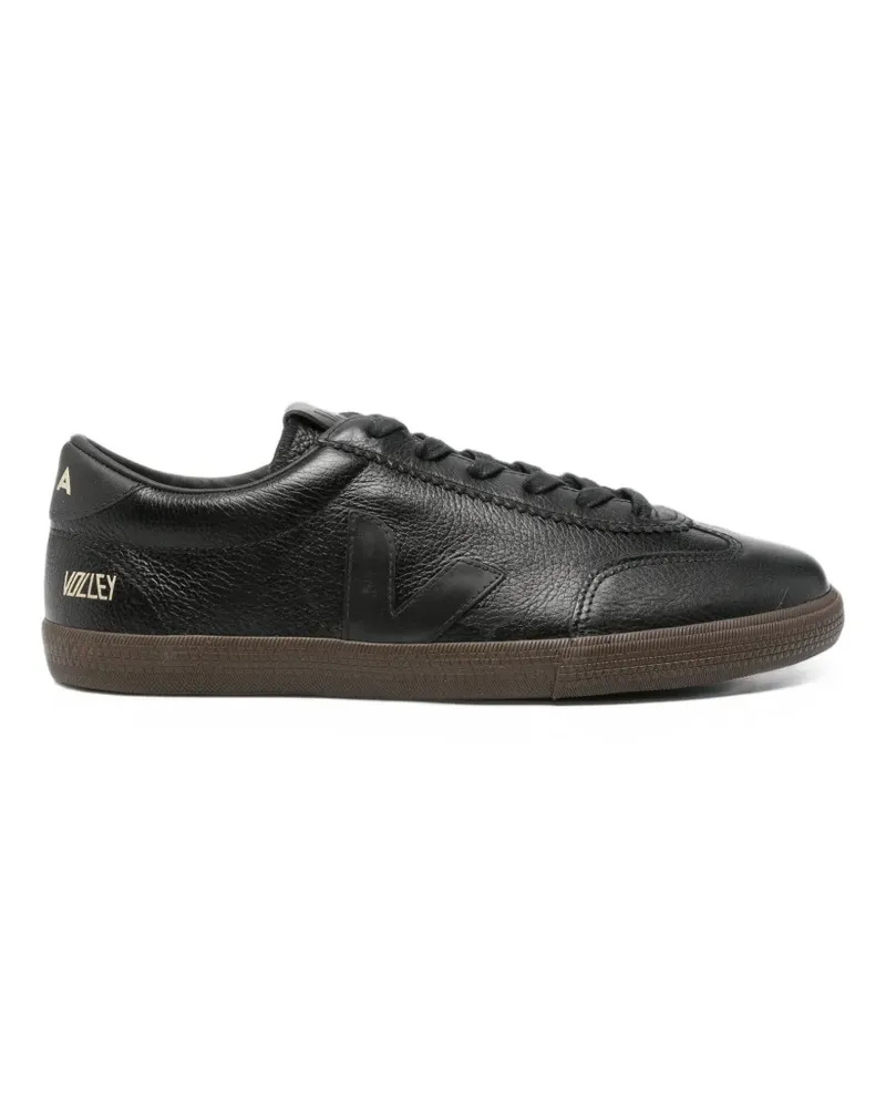 VEJA Volley grained leather sneakers - Schwarz Schwarz