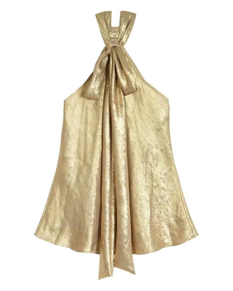 ISOLDA knotted-halterneck top - Gold Gold