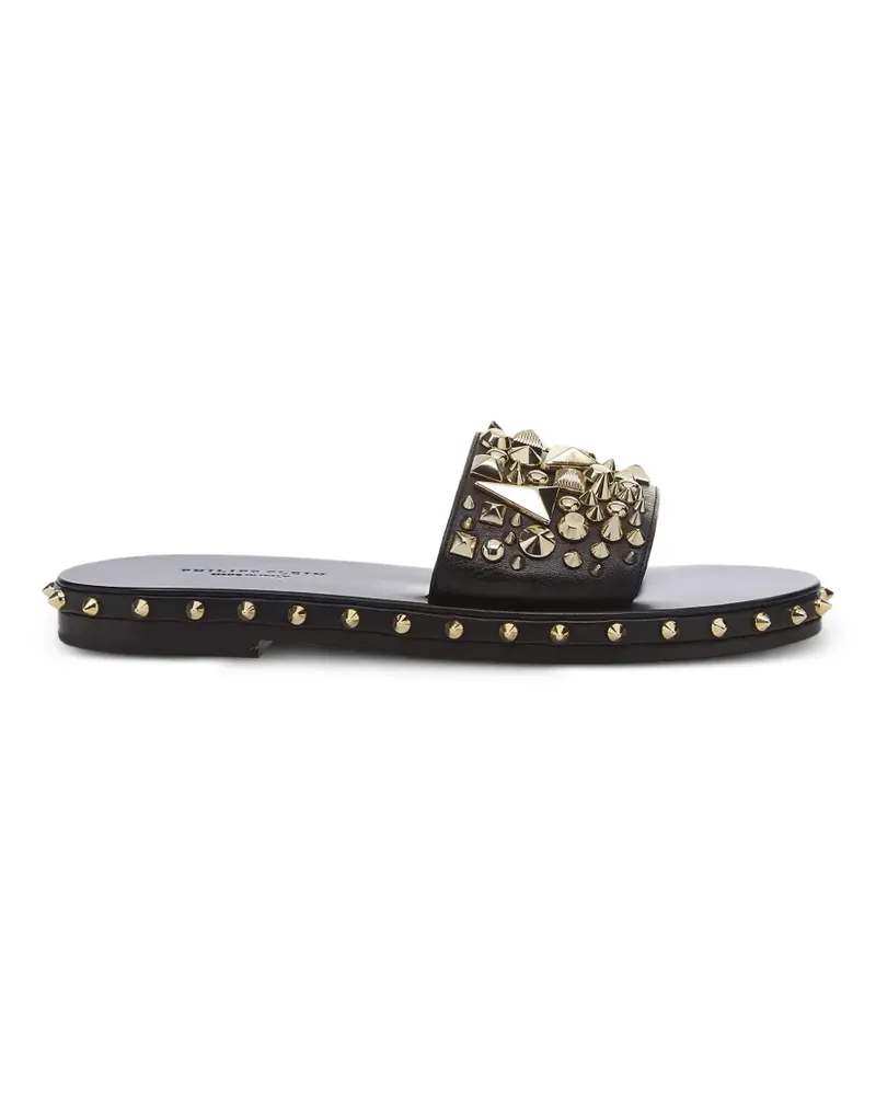 Philipp Plein studded flat sandals - Schwarz Schwarz