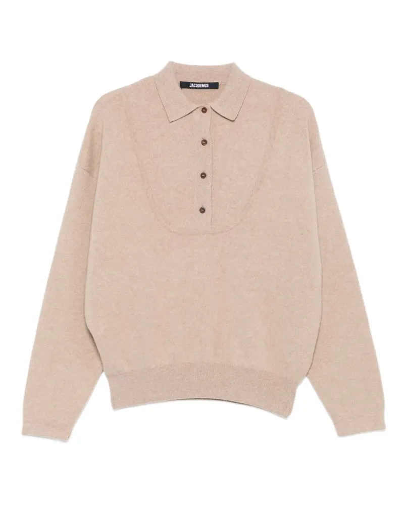 Jacquemus Geknöpfter Pullover mit Polokragen - Nude Nude