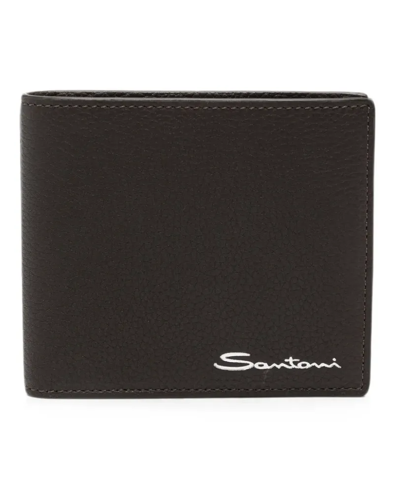 Santoni logo-plaque leather wallet - Braun Braun