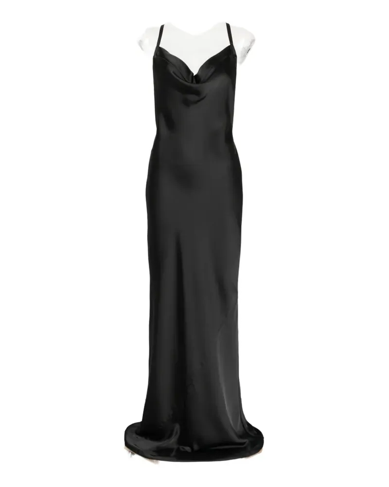 Norma Kamali cross-back bias-cut maxi dress - Schwarz Schwarz