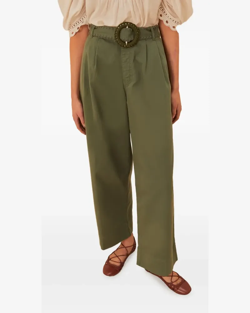 FARM Rio Twill-Hose mit Falten - Grün Grün