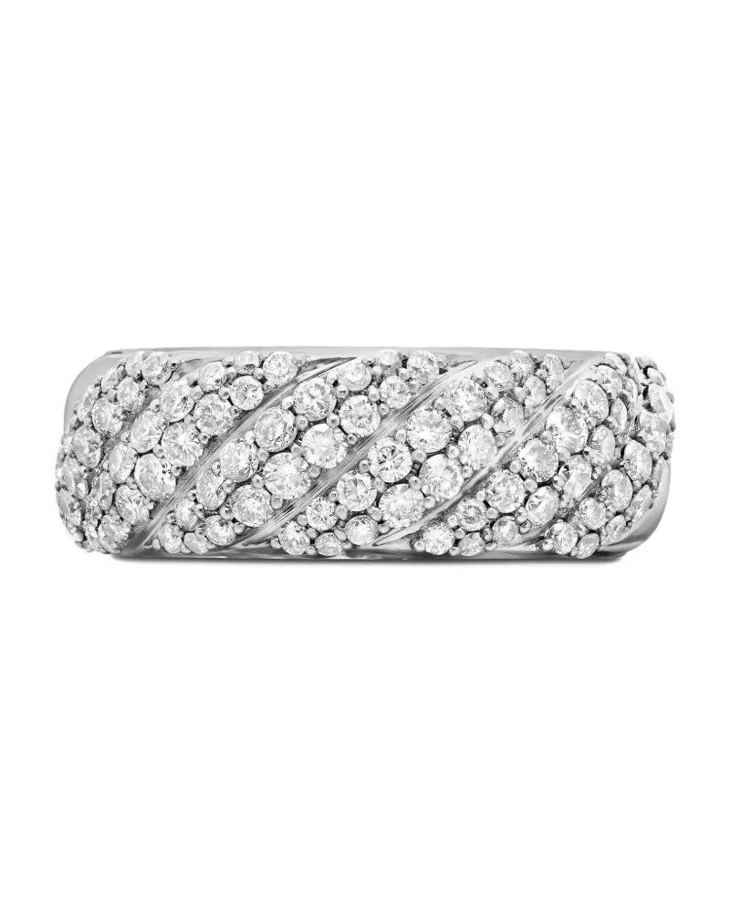 David Yurman Sculpted Cable Sterlingsilberring mit Diamant 5mm Silber
