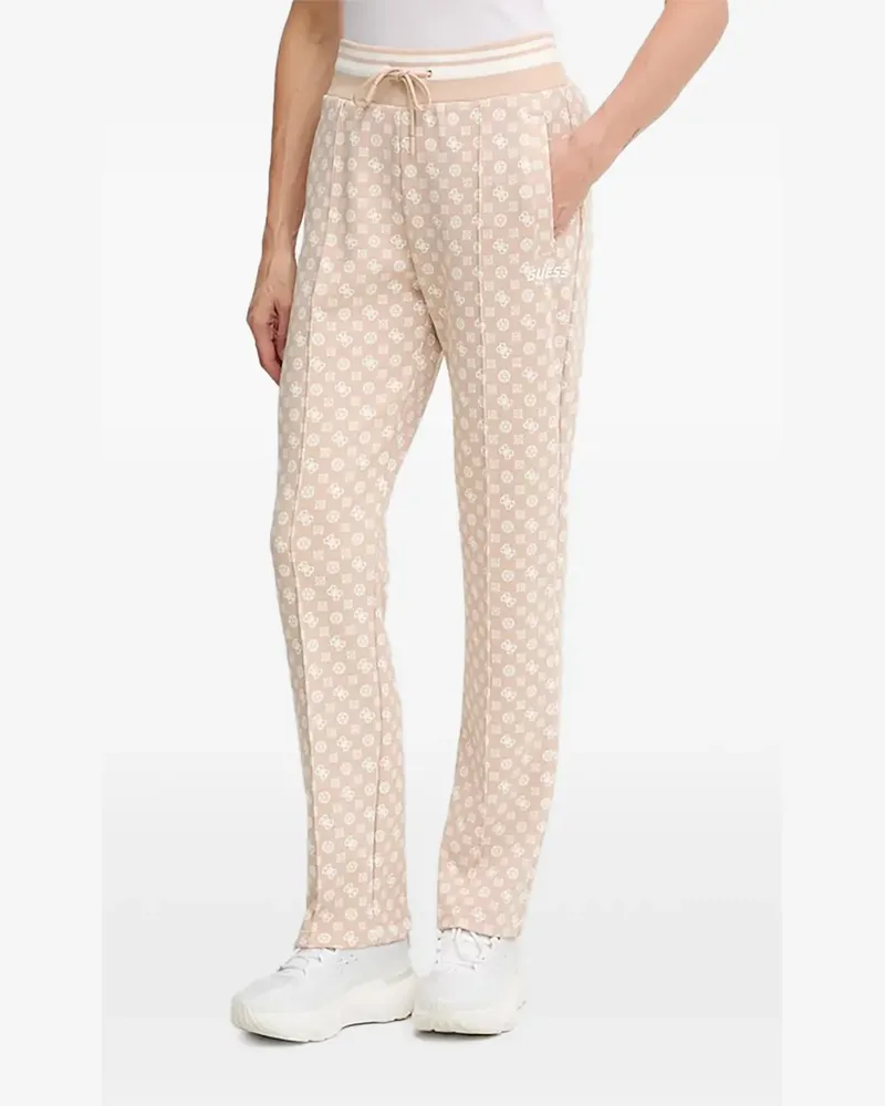 Guess logo-pattern track pants - Nude Nude