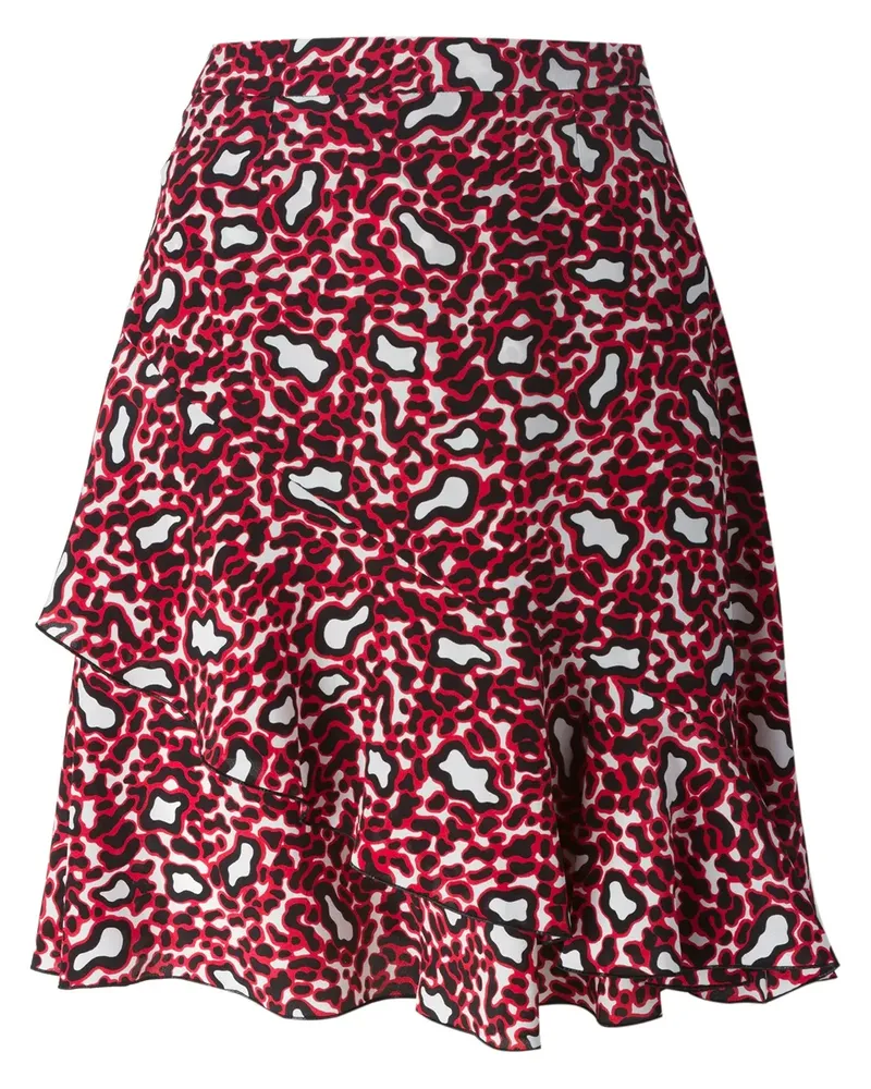 Stella McCartney Seidenrock mit Leoparden-Print - Rot Rot