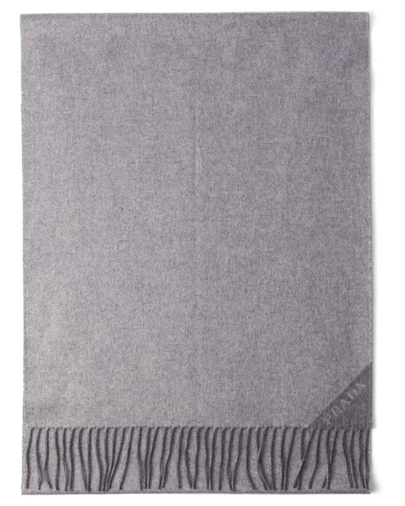 Prada Schal mit Logo-Print - Grau Grau