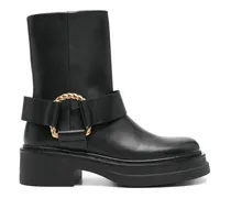 Kurze Bikerstiefel - Schwarz