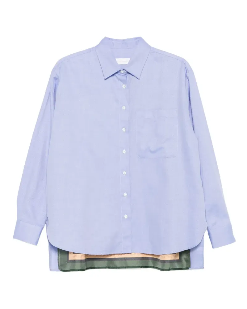 Robert Friedman Hemd mit Kontrasteinsätzen - Blau Blau