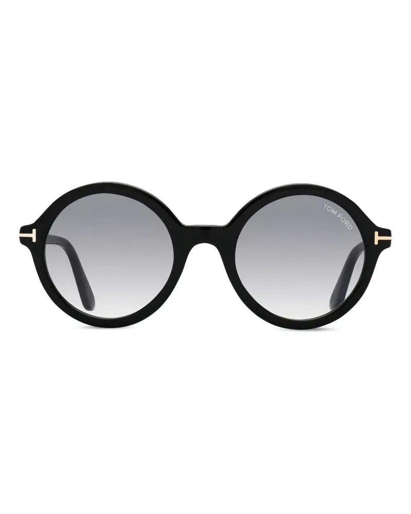 Tom Ford Sonnenbrille mit rundem Gestell - Schwarz Schwarz