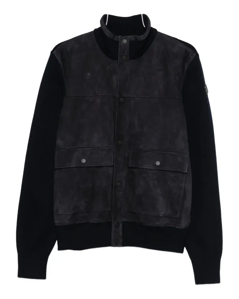 Moncler Jacke mit gestrickten Wildledereinsätzen - Schwarz Schwarz