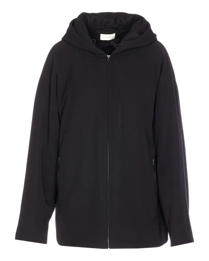 The Row zip-up hooded coat - Schwarz Schwarz