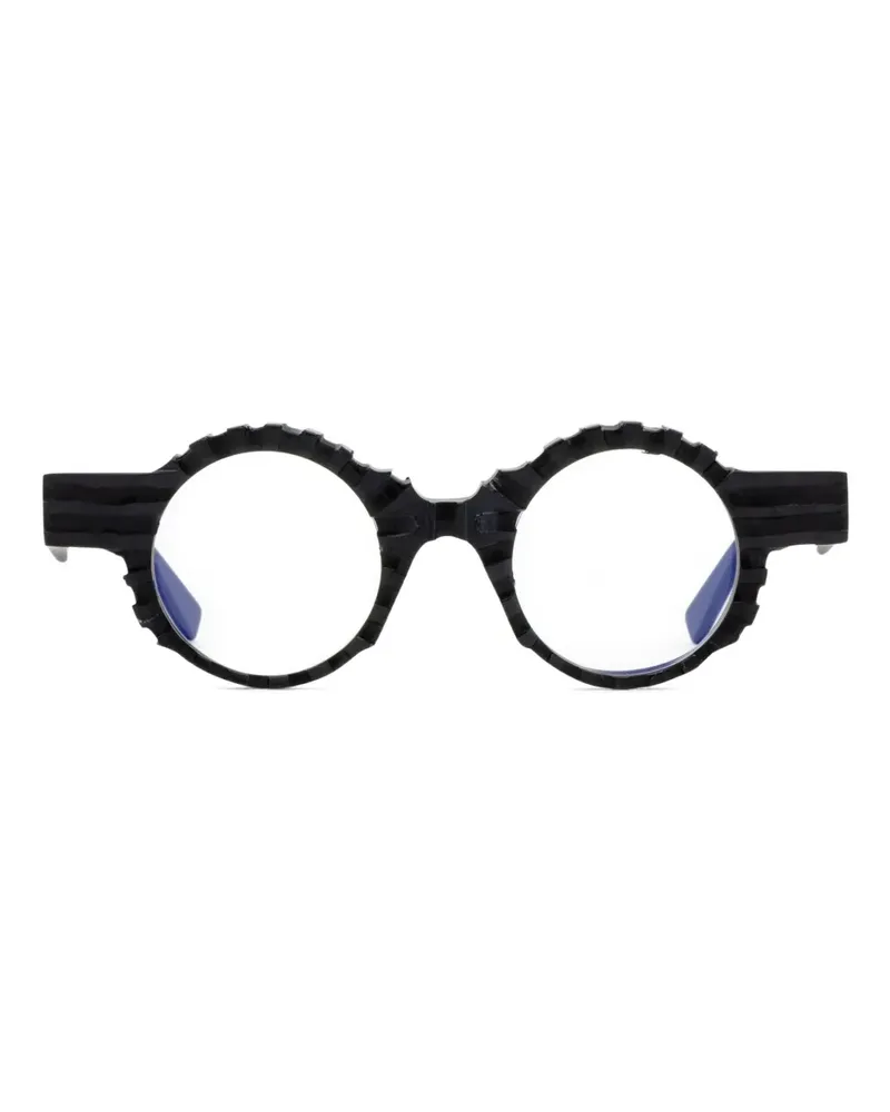 KUBORAUM Strukturierte K32 Brille mit rundem Gestell - Schwarz Schwarz