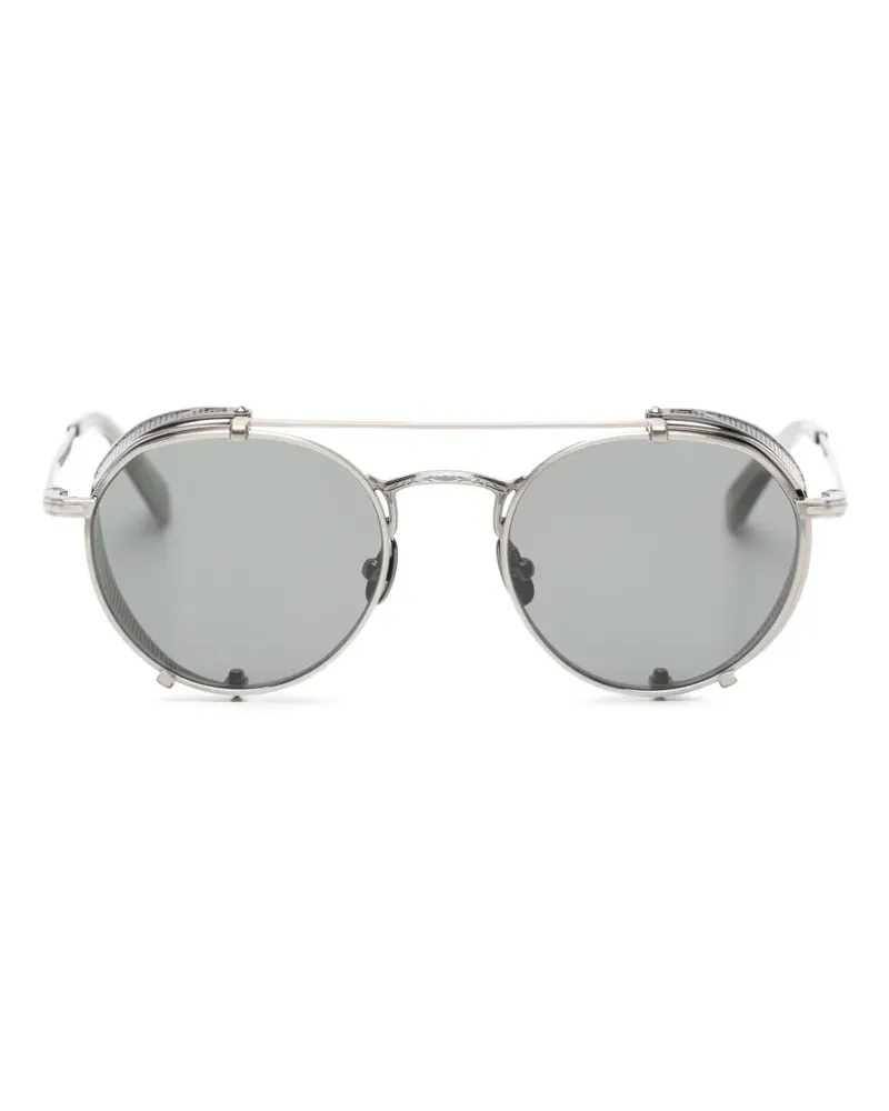 Garrett Leight Ocampo Sonnenbrille mit rundem Gestell - Silber Silber