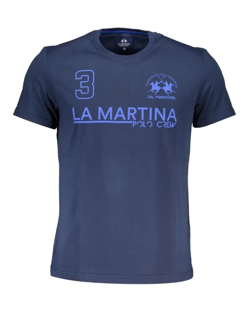 La Martina logo-print T-shirt - Blau Blau