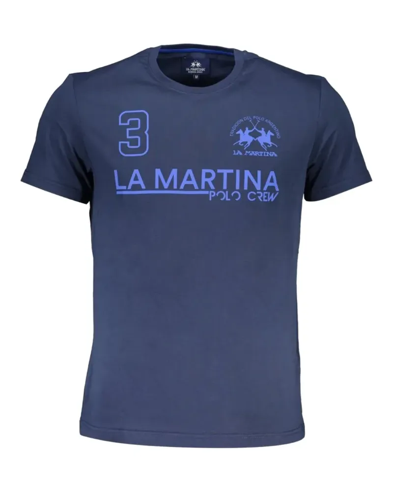 La Martina logo-print T-shirt - Blau Blau