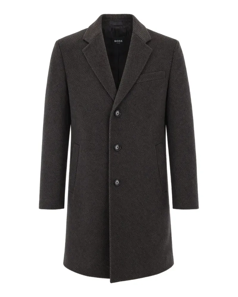 HUGO BOSS Schmaler Wollmantel mit Kaschmir - Braun Braun