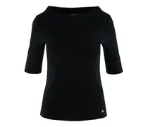 T-Shirt mit U-Boot-Ausschnitt - Schwarz