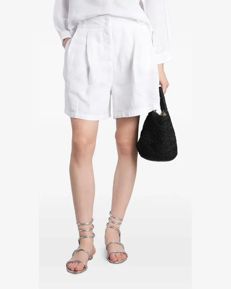 120% Lino Shorts mit Falten - Weiß Weiß