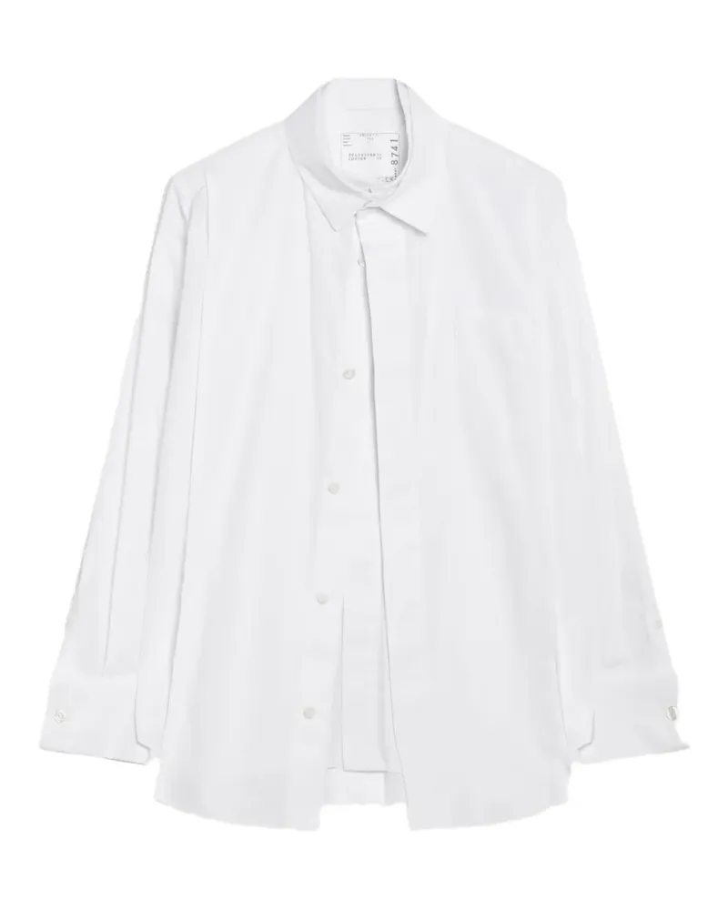 Sacai long-sleeve button-down shirt - Weiß Weiß