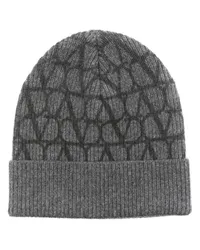 Valentino Garavani Toile Iconographe Beanie Grau