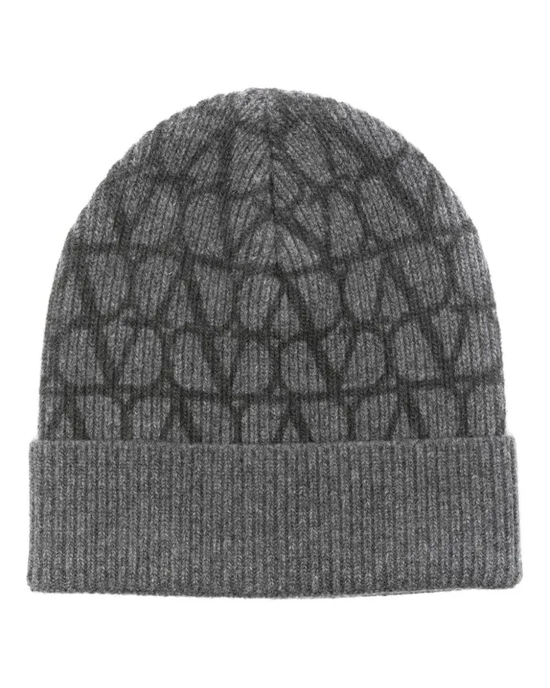 Valentino Garavani Toile Iconographe Beanie - Grau Grau
