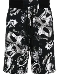 Versace Jeans Watercolour Couture Shorts aus Baumwolle Schwarz